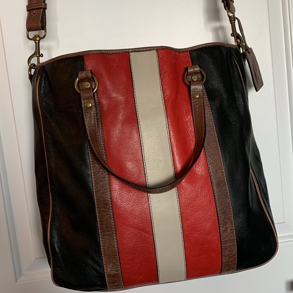 “VINTAGE”  LEATHER TOMMY HILFIGER LARGE TOTE - Picture 6 of 9